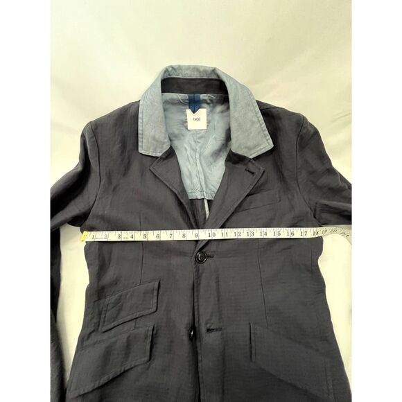 ts(s) Mens Linen Cotton Blazer Sportcoat Patchwork Colorblock Office Career sz M - Picture 11 of 12